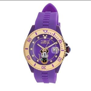 Invicta LTD Edition Disney Minnie Mouse Quartz Crystal Purple Watch #194/3000